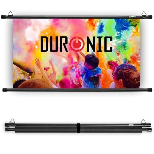 Image of Duronic Bar Projector Screen BPS60 / 169 Wall Mountable 60” Projection Screens for Home Office School Matte White Movie Screen with 16:9 Aspect Ratio for Movie Nights Home Cinemas Office Presentations