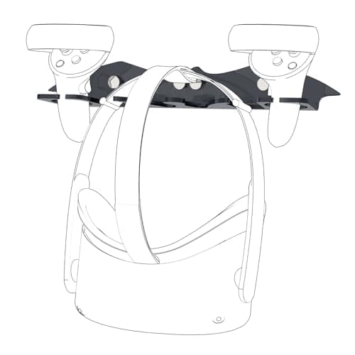 Image of Geekria VR Wall Mount Stand Compatible with Meta Quest 3, Pro, 2, Valve Index, HTC Vive, PlayStation VR Game Accessories Storage Stand Holder Hook VR Headset (Black)