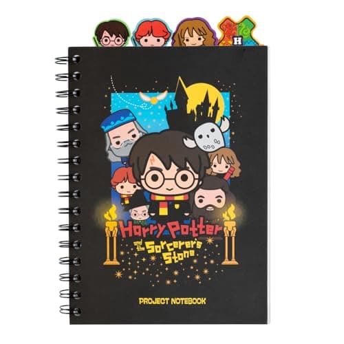 Image of Grupo Erik A5 Project Notebook With 4 Dividers - Harry Potter Gifts | Notepad A5 Notebook With Dividers, Project Planner | Harry Potter Stationery Gifts Under 10 Pounds
