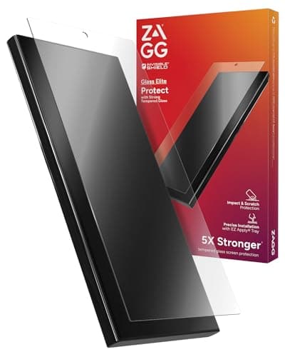 Image of ZAGG InvisibleShield Glass Elite Tempered Glass Screen Protector for Samsung Galaxy S24 Ultra [6.8-Inch], Case-Friendly, Smudge & Scratch-Resistant, Shockproof, Easy Application (Transparent)