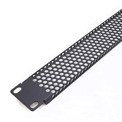 Image of kenable Mesh Vented 1U Blanking Plate for 19 inch Rack Mounted Data Cabinet - Black