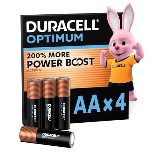 Image of DURACELL Optimum AA Batteries (4 Pack) – Alkaline Batteries 1.5V – 200% More Power Boost Actives – Meets Demands Of Modern Devices – 100% Recyclable, 0% Plastic Packaging – MX1500