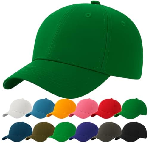 Image of 4sold Men Women 100% Baseball Cap Polo Style Classic Sports Casual Plain Sun Hat Hats Brass (Sea Green)