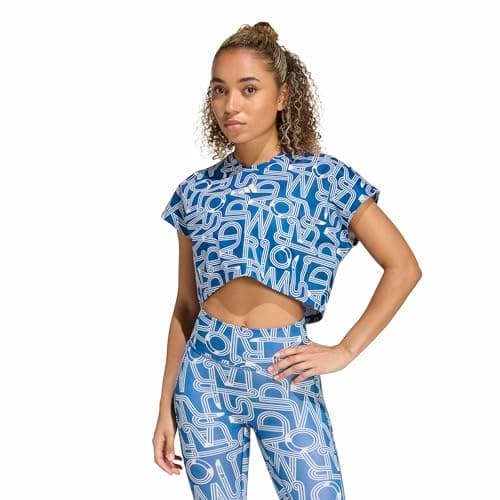 Image of adidas Women's x Farm Rio Training Tank TOP, Dark Marine/Talc/White, S