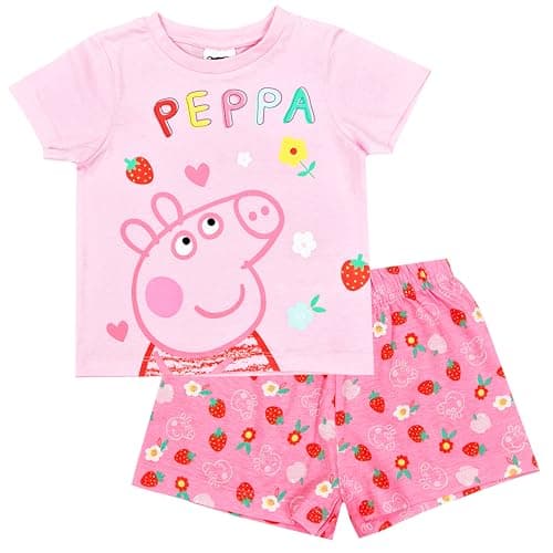 Image of Peppa Pig Girls Short Pyjamas Character PJs Nightwear (Pink Shorty, 2-3 Years)