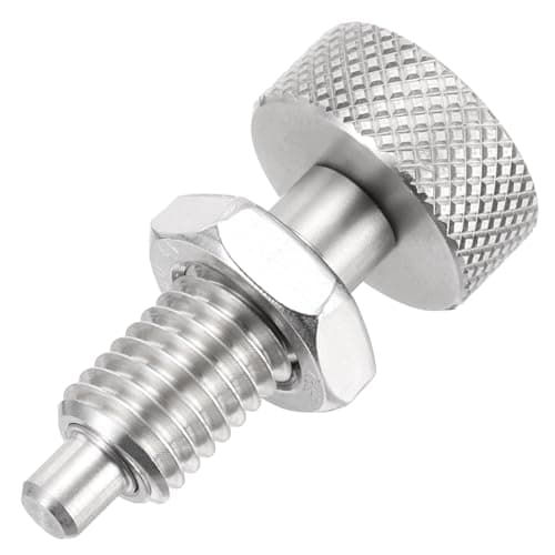 Image of PATIKIL Spring Plunger with Knurled Handle, M10x1.5 Spring Return Knob Plunger 304 Stainless Steel Retractable Coarse Thread Index Plunger for Industrial Equipment