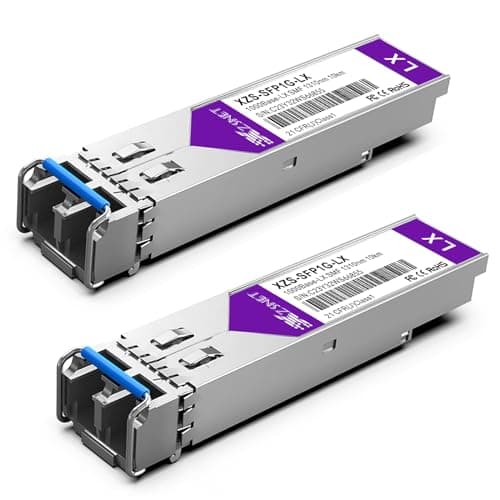 Image of XZSNET 1000BASE-LX SFP Transceiver, 1.25G SFP to LC Single Mode Fiber Module Compatible for Cisco GLC-LH-SMD, Ubiquiti UniFi UF-SM-1G, Mikrotik, Meraki, Netgear AGM732F, D-Link and More, 2 Pack