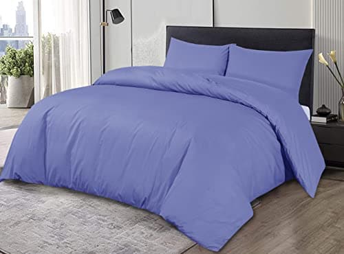 Image of Sapphire Collection 100% Egyptian Cotton 200 Thread Count Duvet Cover With Pillow Case Bedding Set (Blue, Double)