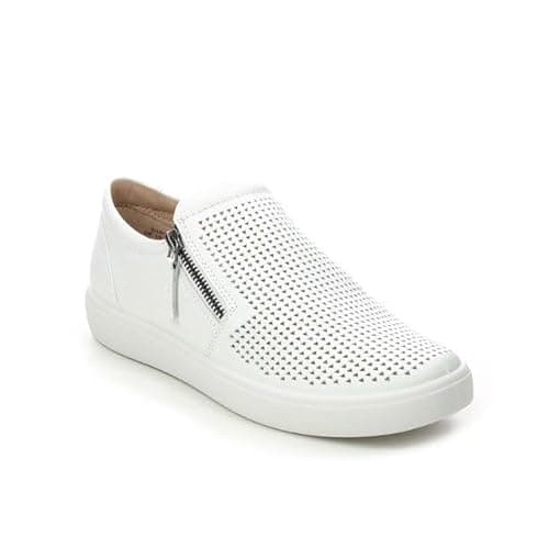 Image of Hotter Daisy Wide White Leather Womens Trainers 16212-61