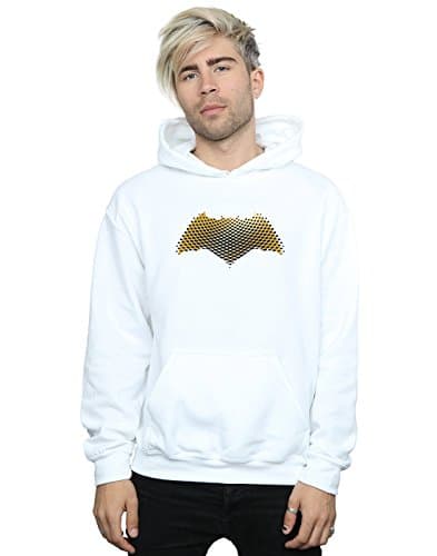 Image of DC Comics Men's Justice League Movie Batman Logo Textured Hoodie XXX-Large White