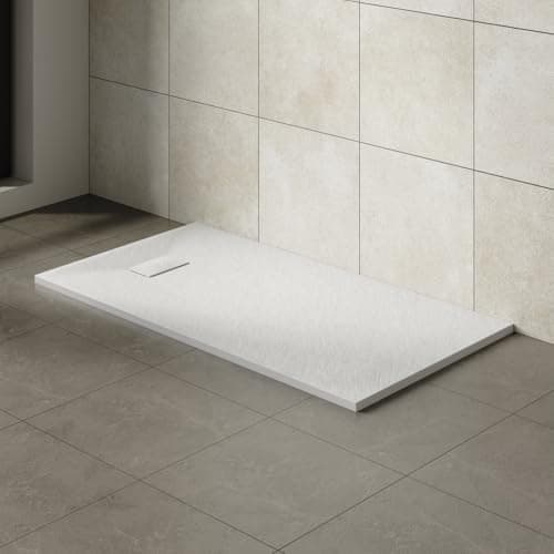 Image of Aquariss 1400x800mm SMC Anti Slip Shower Base Tray Rectangular for Shower Enclosure White