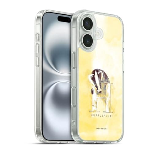 Image of Head Case Designs Officially Licensed Harry Potter Hufflepuff Deathly Hallows XVI Gel Case [Military Grade Protection] Compatible with Apple iPhone 16 and Compatible with MagSafe
