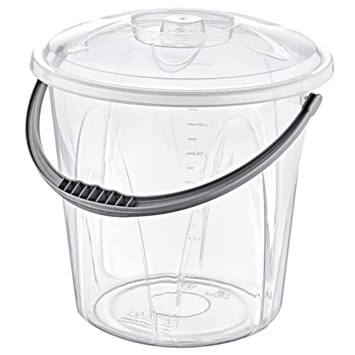 Image of Large 20L Clear Plastic Bucket with Lid Plus Carry Handle Storage Container Bin Caddy (1)