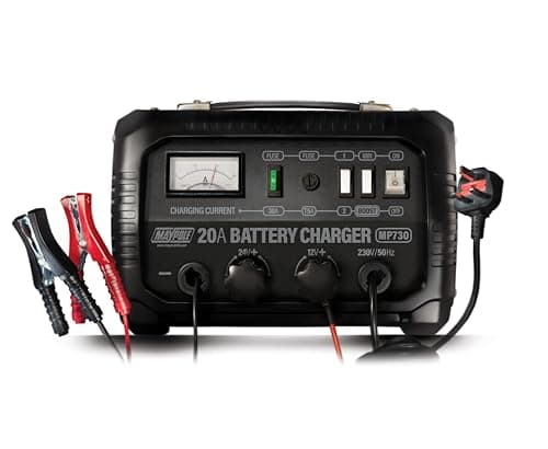 Image of Maypole 20A Dual Voltage 12/24V Metal Cased Car Battery Charger Lead Acid AGM Built in Safety Features