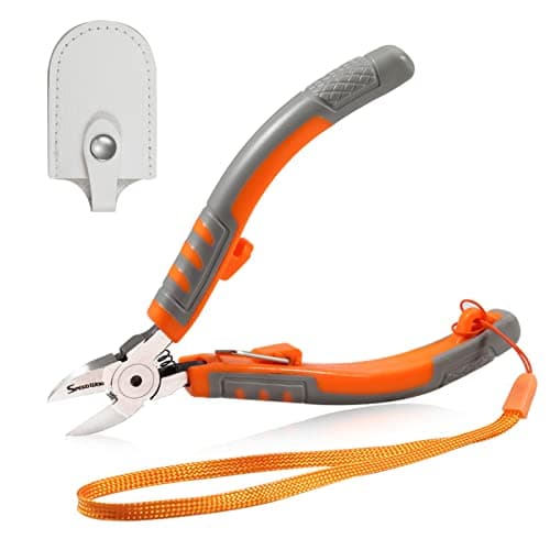 Image of SPEEDWOX Wire Cutter 5-Inch, Diagonal Cutting Pliers, Side Cutting Nippers with Safety Lock and Protective Holster, Mini Precision Flush Cutters Chromium Vanadium Steel,Diagonal Head Wire Clippers