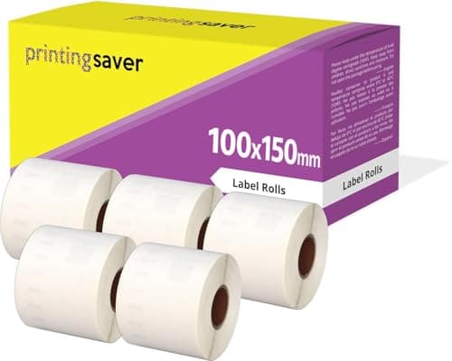 Image of 5 Compatible Rolls 100mm x 150mm White Direct Thermal Labels for Zebra GK420d GK420t GC420d GX420d GX420t GC420t GX430t GT800 LP2844 TLP 2844 Citizen CL-S521 CL-S621 CL-S631 (500 Labels per Roll)