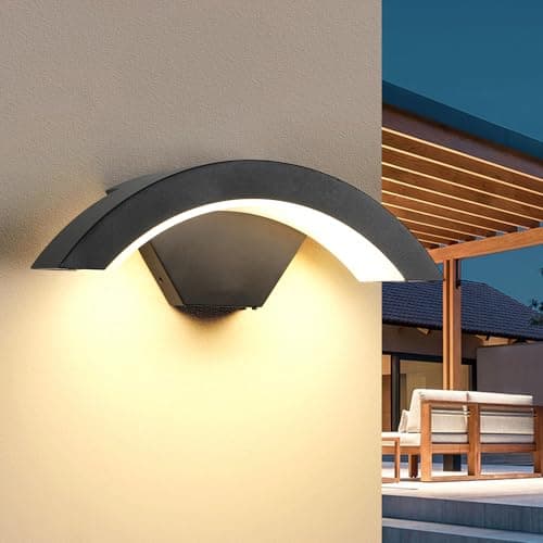 Image of SENQIU Outdoor Wall Light, 24W 2700LM Waterproof IP65 Wall Lamp, Modern Wall Lighting 3000K Warm Light, Black Exterior/Indoor Wall Lights for Entrance Garden Hallway Living Room