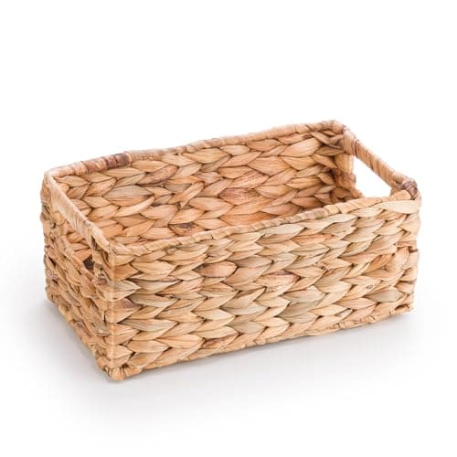 Image of Woodluv Storage Baskets for Shelves, Woven Natural Hamper Gift Basket Bathroom Storage Basket organiser Toys Storage, Small