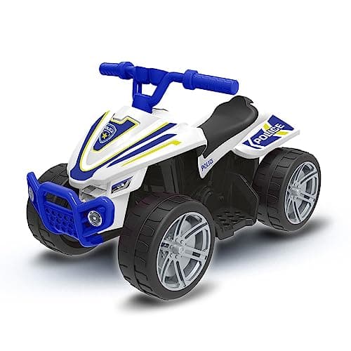 Image of Evo Electric Ride on Police Quad Bike for Kids 3+ | 6V Battery Powered Motorised Toy Vehicle | Throttle Driven with Footrests
