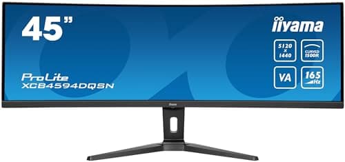Image of iiyama Prolite XCB4594DQSN-B1 Curved 113 cm 45 Inch VA LED Monitor DQHD 165Hz HDMI DP USB 3.2 USB-C Dock 90W RJ45 KVM Switch HDR400 Height Adjustment FreeSync Black