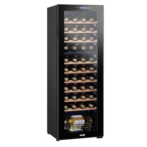 Image of Dellonda Baridi 44 Bottle Dual Zone Wine Cooler, Fridge with Digital Touch Screen Controls, Wooden Shelves & LED Light, Black - DH92