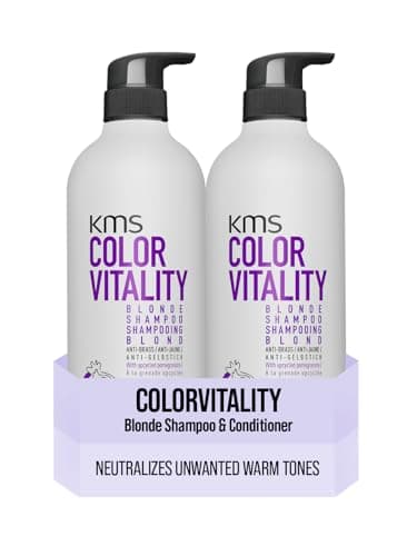 Image of KMS ColorVitality Blonde Shampoo for Blonde Hair, 750ml & Blonde Conditioner for Blonde Hair, 750ml Bundle - Color Protection, Shine, Hydration, with Upcycled Pomegranate, Vegan Formula