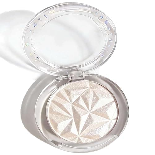 Image of Diamond Shine Highlighter Powder Palette - Face Highlighter & Contouring Makeup with Long-Lasting Lightweight Shimmer, Pearl White
