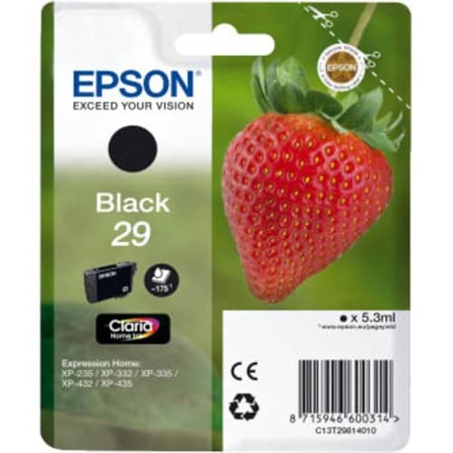 Image of Epson Strawberry 29 Black Ink Cartridge - T2981
