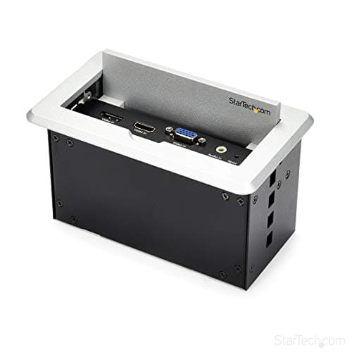 Image of StarTech.com Conference Table Connectivity Pop up Box with AV and Data Ports - HDMI, VGA, DisplayPort to 4K HDMI Output (BOX4HDECP2)