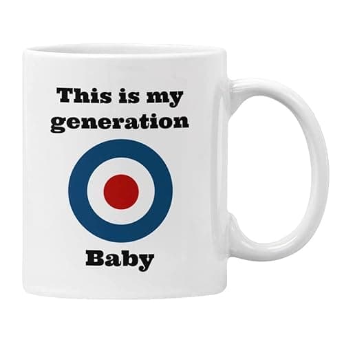 Image of The Who Mug, My Generation, Oasis Cover Mod Indie Music Gift Plumfoolery (White)