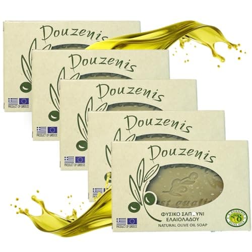 Image of Theoni Soap Bar Made With Olive Oil - Natural Body Soap for Men & Women's Face, Hair, Body & Hands | Moisturising & Exfoliating Bath Soap For Sink & Shower Soap Bar, Gentle On Sensitive Skin [5-Pack]