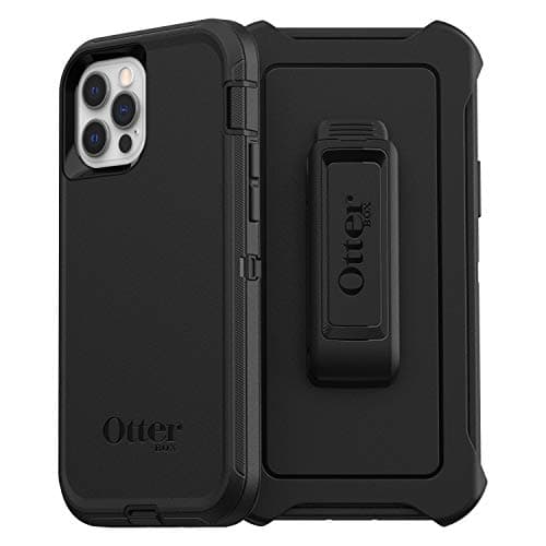 Image of OtterBox Defender Case for iPhone 12 / iPhone 12 Pro, Shockproof, Drop Proof, Ultra-Rugged, Protective Case, 4x Tested to Military Standard, Black, No Retail Packaging
