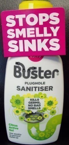 Image of Buster Plughole Sanitiser Citrus Active Gel Kills Germs 300ml by Buster