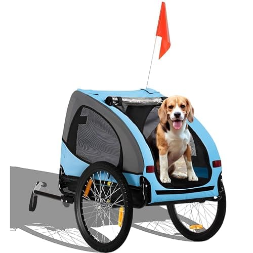 Image of zoomundo Dog Bike Trailer Pet Bicycle Carrier Cargo Animal Dogs Travel Buddy in Turquoise