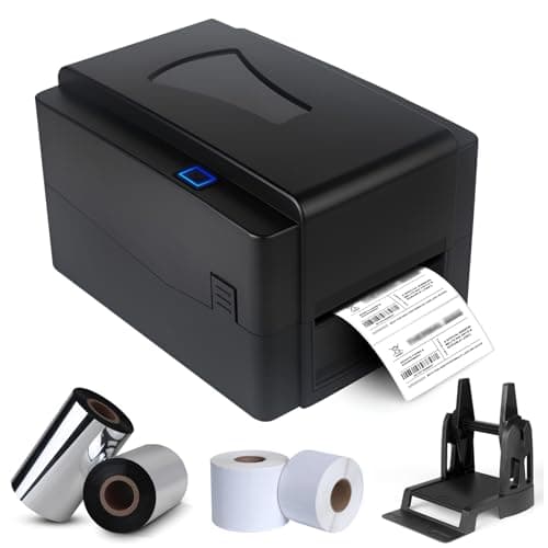 Image of JXUANMM 4.1" Thermal Transfer & Direct Thermal Label Printer, Dual-Mode Shipping Label Printer with 300 DPI, Barcode Printer for Shipping Packages, Labels, Small Business, Home Office Printer