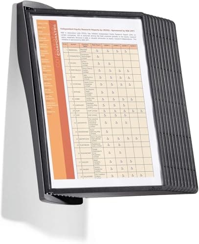 Image of Durable SHERPA STYLE Display Panel Wall Unit | 10 Panels in Black | Ideal for Storing and Display ing A4 Documents