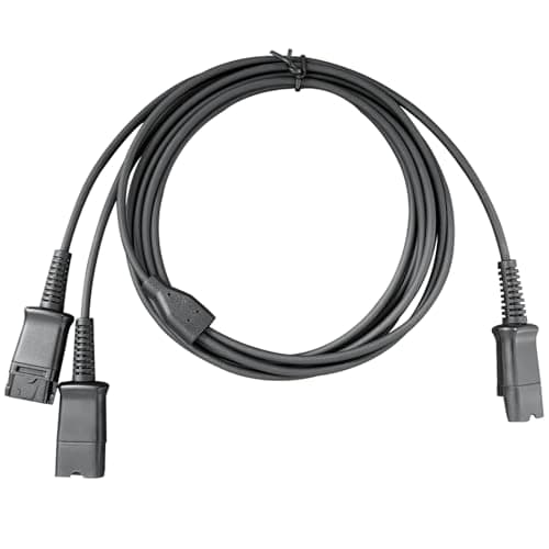 Image of Weatwo Y Splitter Adapter Cable to QD Headphone Compatible with all Plantronics Quick Disconnect Headsets Splitter Cord Connector for Training, PC, Call Center, Supervising, Landline Phone