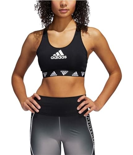 Image of adidas womens Don't Rest Alphaskin Badge of Sport Bra Black/White Medium