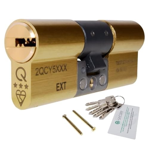 Image of Brass, 40/40 (80mm) greenteQ Orion TS007 3-Star Anti-Snap Euro Cylinder Lock Door Barrel