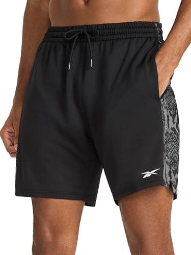 Image of Reebok Men's Id Train Knit Blocked Snake 7” Short, Black, XX-Large