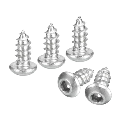Image of sourcing map Hex Socket Self Tapping Screws, M3 x 6mm 304 Stainless Steel Wood Screw 200pcs