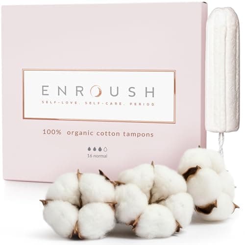 Image of 100% Organic Cotton Tampons | Biodegradable & Toxin Free | Hypoallergenic - Irritation & Allergy Free | Ultra Absorbent - Leak Proof Protection | Healthy & Comfortable Choice - 16 pcs (Normal)
