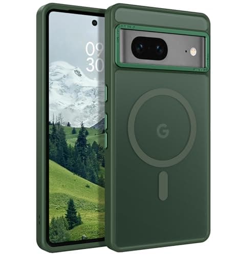 Image of YINLAI for Google Pixel 7 Magnetic Case [Compatible with Magsafe] Support Wireless Charging Slim Full Shockproof Case for Google Pixel 7, Green