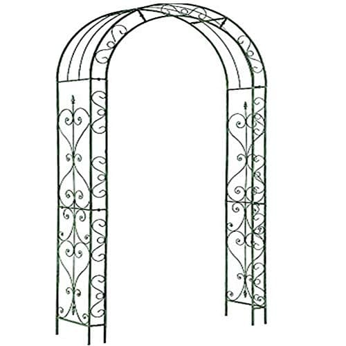 Image of Gr8 Garden Patio Outdoor Large Black Metal Decorative Loire Arch Wedding Rose Archway Ornament Arbour Pergola For Climbing Plants Trellis Support