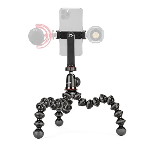 Image of JOBY GorillaPod 1K GripTight 360 Mount Kit, Compact Flexible Tripod 1K Stand and BallHead, with Rotating Phone Mount, Easy Landscape or Portrait Mode, Double Cold Shoe, Supports up to 1kg (2.2lb)
