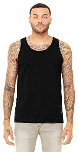 Image of Unisex Jersey Tank - BLACK HEATHER - S