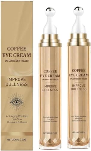 Image of Caffeine Eye Cream – Effectively Reduces Dark Circles & Wrinkles, Firms Skin, Deep Hydration with Hyaluronic Acid, 360° Massage Roller – Suitable for All Skin Types
