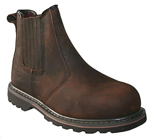 Image of footloose.shoes Mens ARMA Brown Suede Twin Gusset Slip On Composite Toe Cap S3 Safety Dealer Boots UK Sizes 6-13 (Brown, 9 UK, numeric_9)