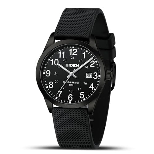 Image of LN LENQIN Mens Watches Analog Quartz Watch for Men 30M Waterproof Watch Fashion Business Casual Men's Wrist Watches with Date Luminous Silicone Band