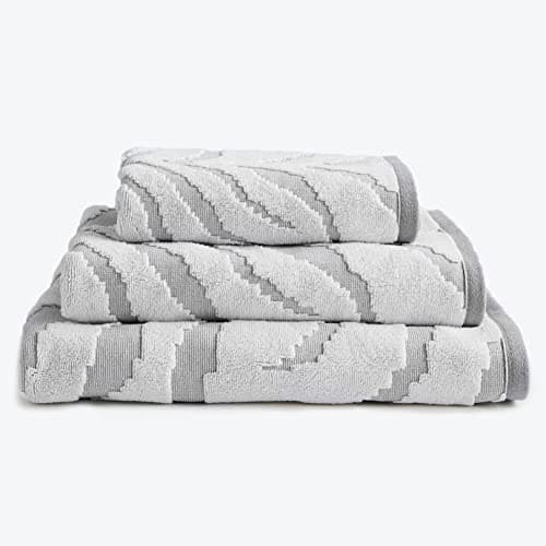 Image of Allure Sculpted Jacquard Zebra Bath Sheet - Pack of 2 (90cm x 150cm) 100% Cotton Large Bath Towel, Luxury 550gsm, Machine Washable